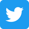 Twitter social icons - rounded square - blue